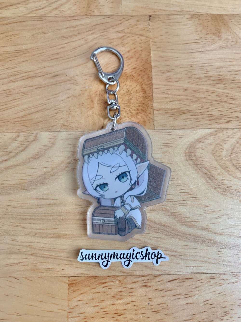 Frieren Beyond Journey's End Anime Acrylic Keychain White Hair Elf Staff Wand Mi
